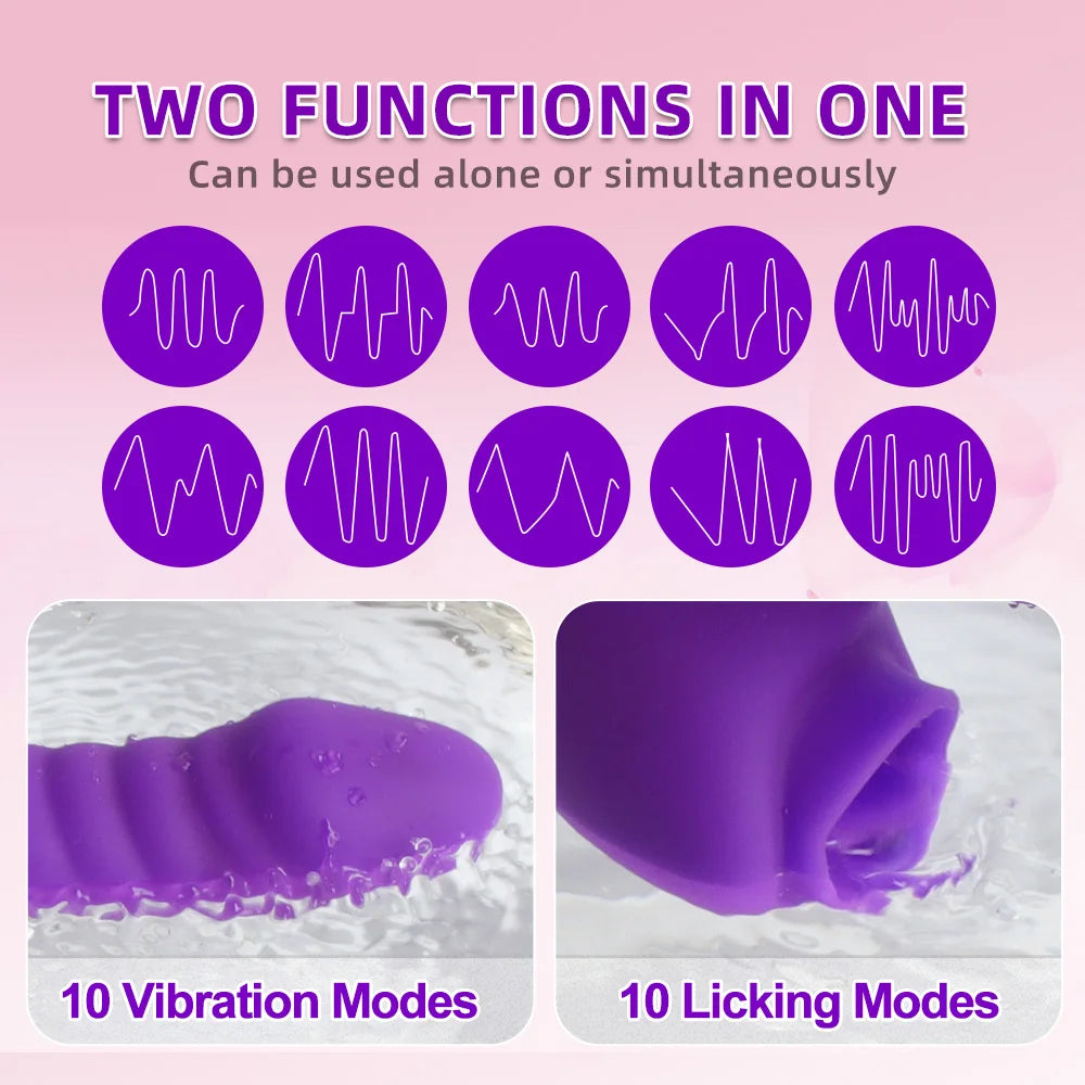2 In 1 Vibrator Licking Machine Clitoris Stimulator G-Spot
